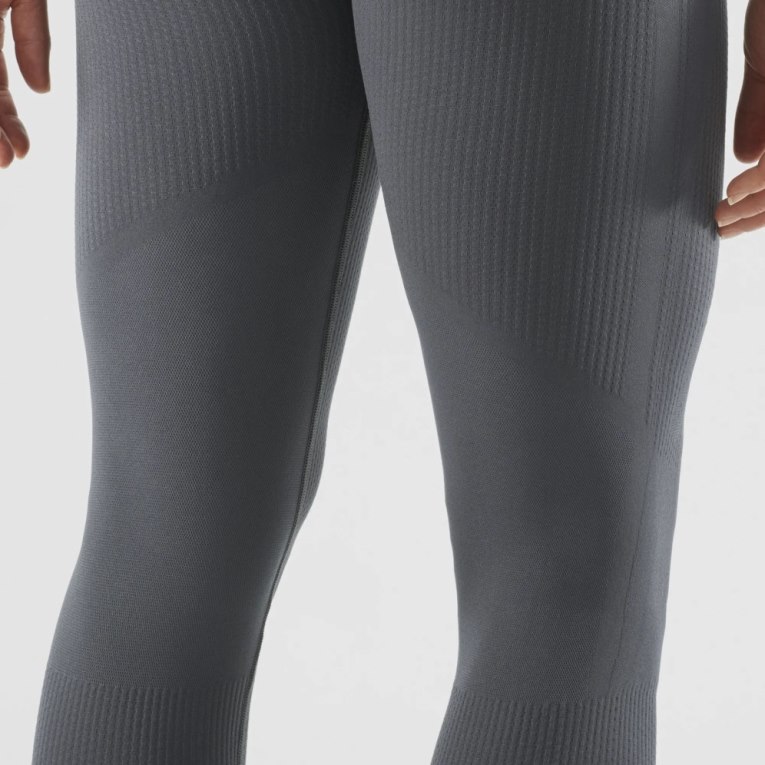 Dark Grey Salomon Essential Seamless Women's Running Tights | IE CP5920